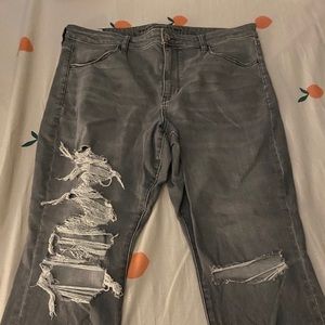 Gray AE Ripped Jeans